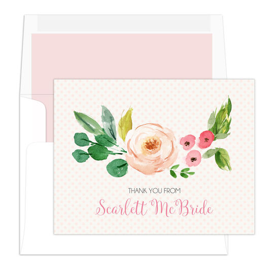 Floral Bough Folded Thank You Note Cards